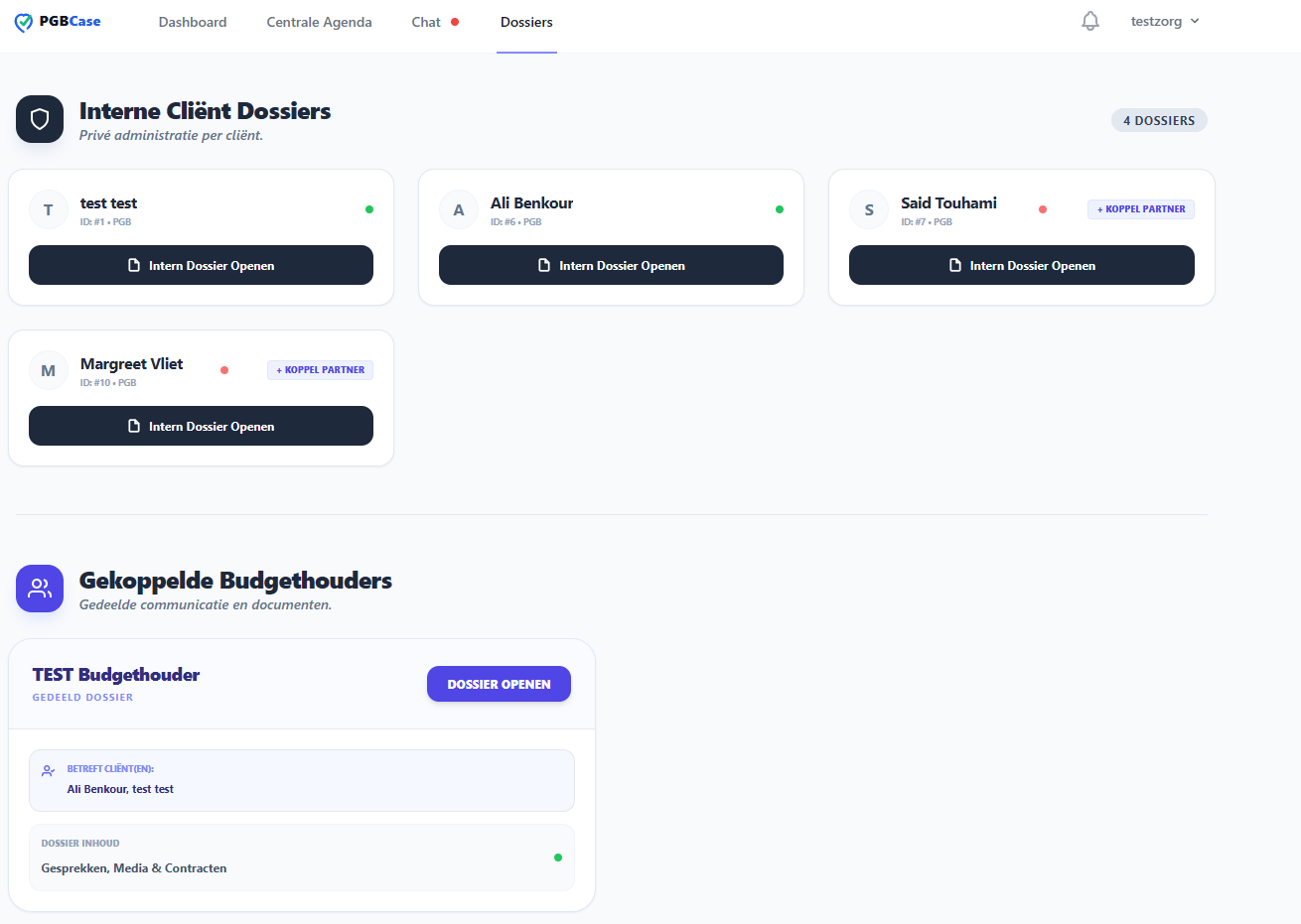 Dossier overzicht status