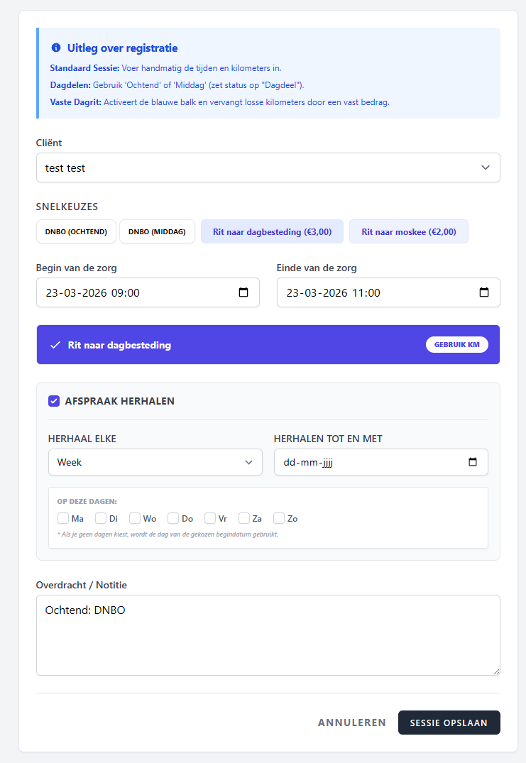 Herhalende afspraak instellen